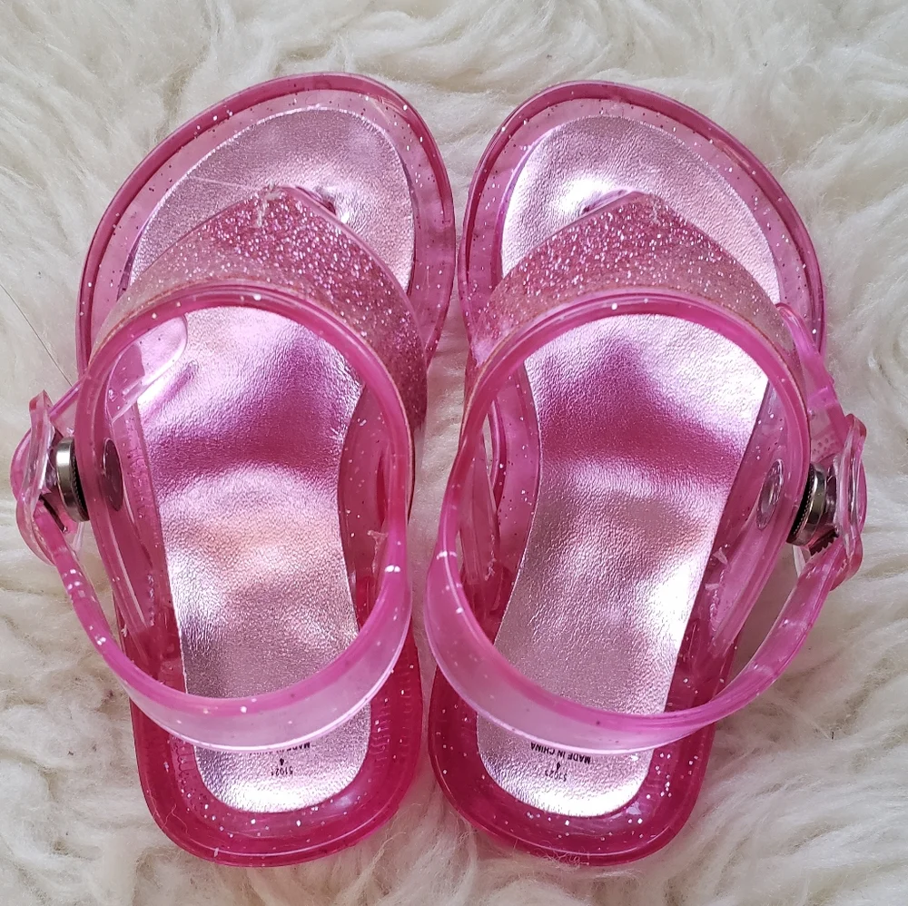 Baby Girl Pink Jelly Thong Sandals NWT